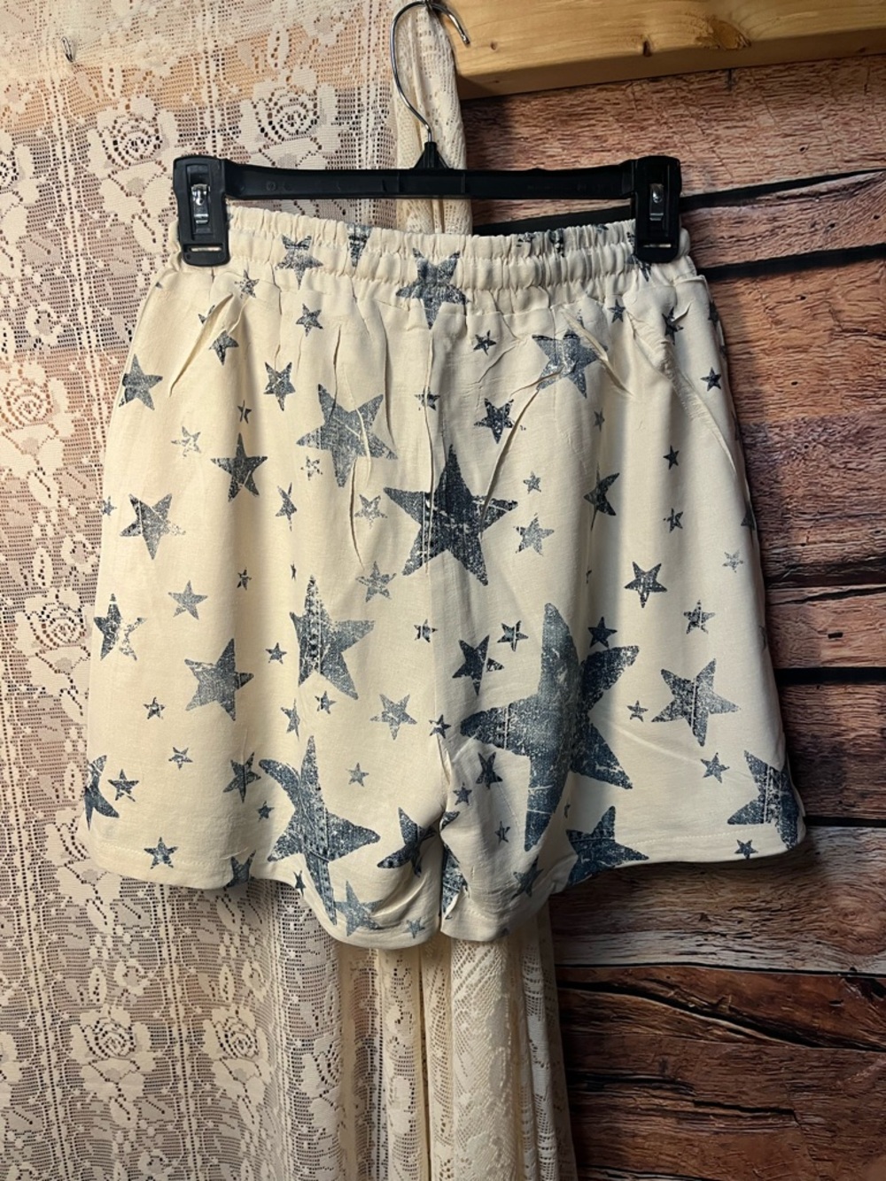 Origami Brand NWT Star Lace Sequin Patch Shorts (260) - Picture 6 of 9